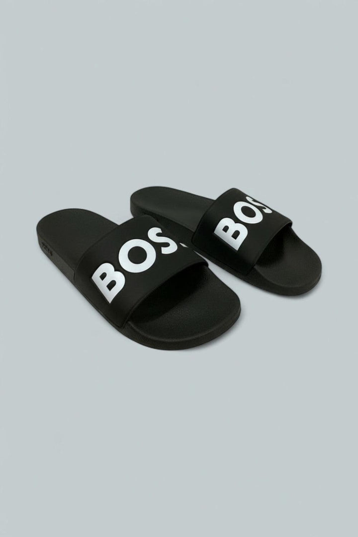Men’s Aryeh Black Slide Sandals - Black - 13 - Sandals