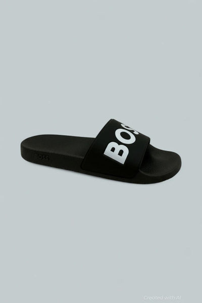 Men’s Aryeh Black Slide Sandals - Black - 13 - Sandals