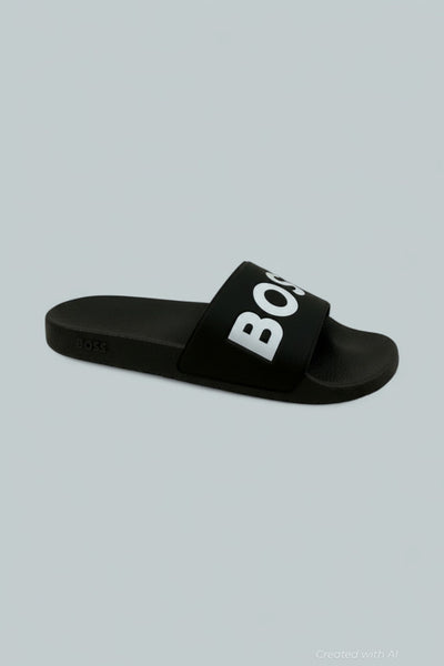 Men’s Aryeh Black Slide Sandals - Black - 13 - Sandals