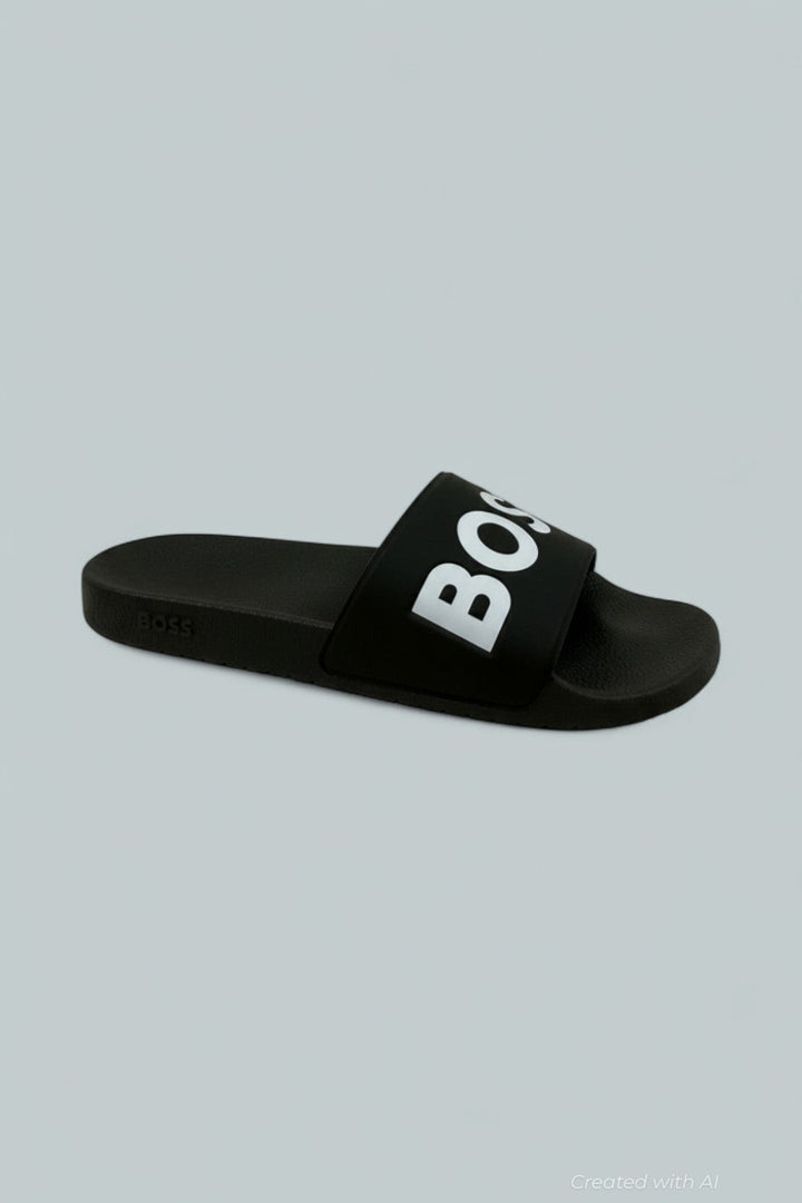 Men’s Aryeh Black Slide Sandals - Black - 13 - Sandals