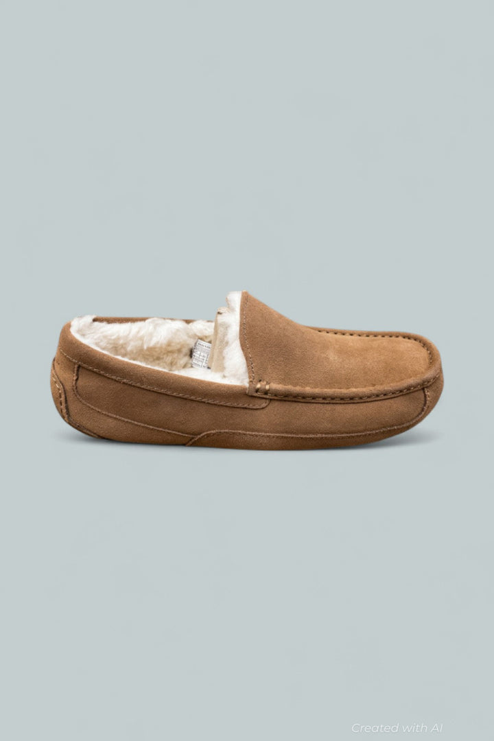 Men’s Ascot Suede Slippers - Chestnut - 10 - Moccasin