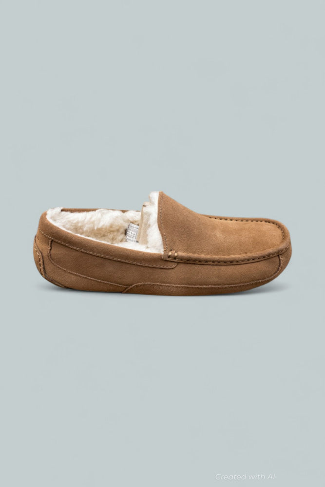 Men’s Ascot Suede Slippers - Chestnut - 10 - Moccasin