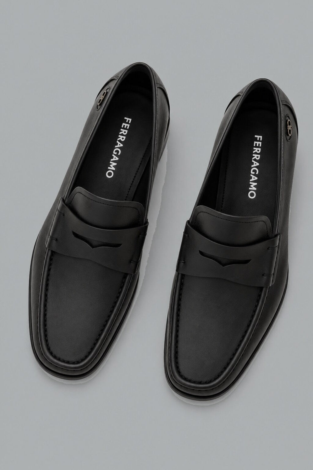 Men’s Athen Penny Leather Loafers - Nero - Loafers