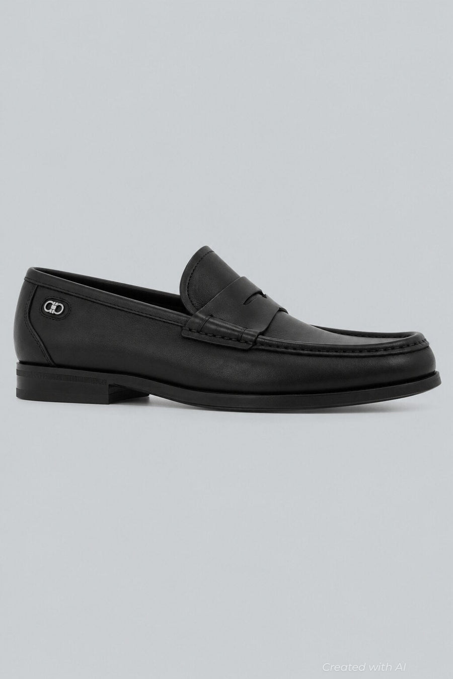 Men’s Athen Penny Leather Loafers - Nero - Loafers