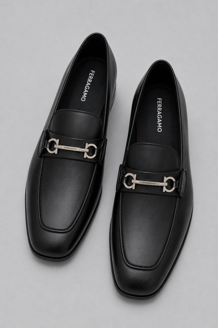 Men’s Balty Gancini Leather Loafers - Black - 9.5 - Loafers