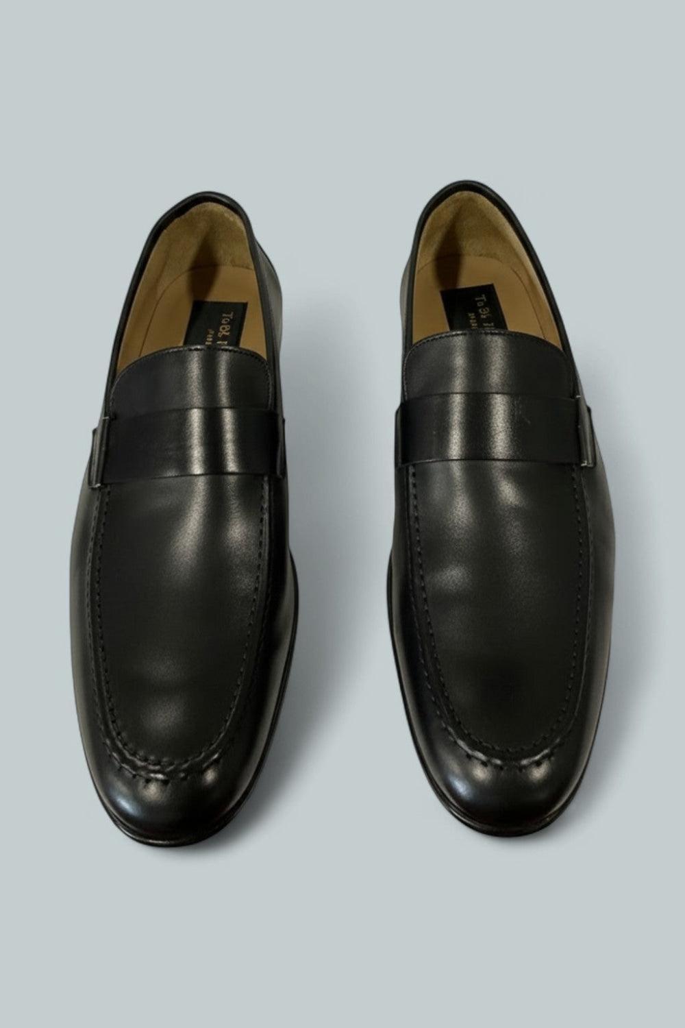 Men’s Blanton Slip On Leather Loafers - Black - 9.5 - Loafers