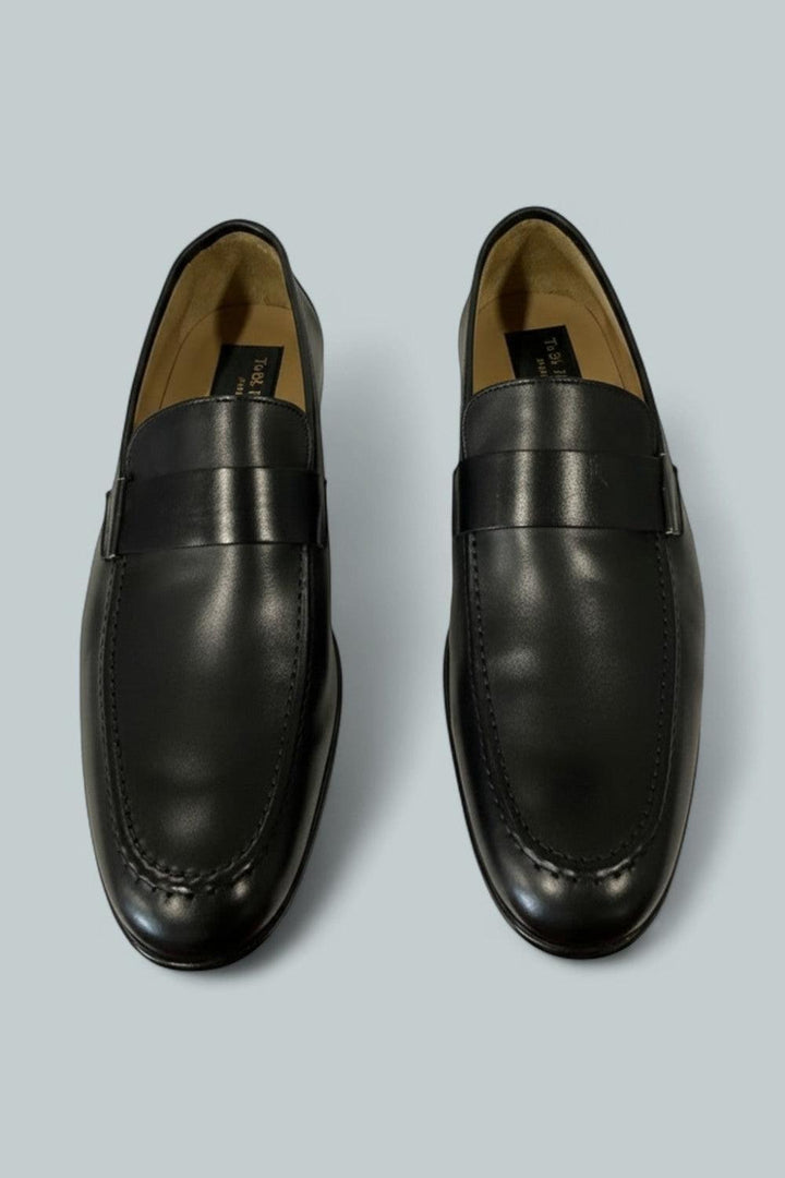 Men’s Blanton Slip On Leather Loafers - Black - 9.5 - Loafers