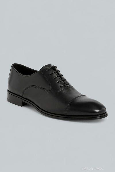 Men’s Boston Leather Cap Toe Oxfords - Nero - 11.5 - Oxford