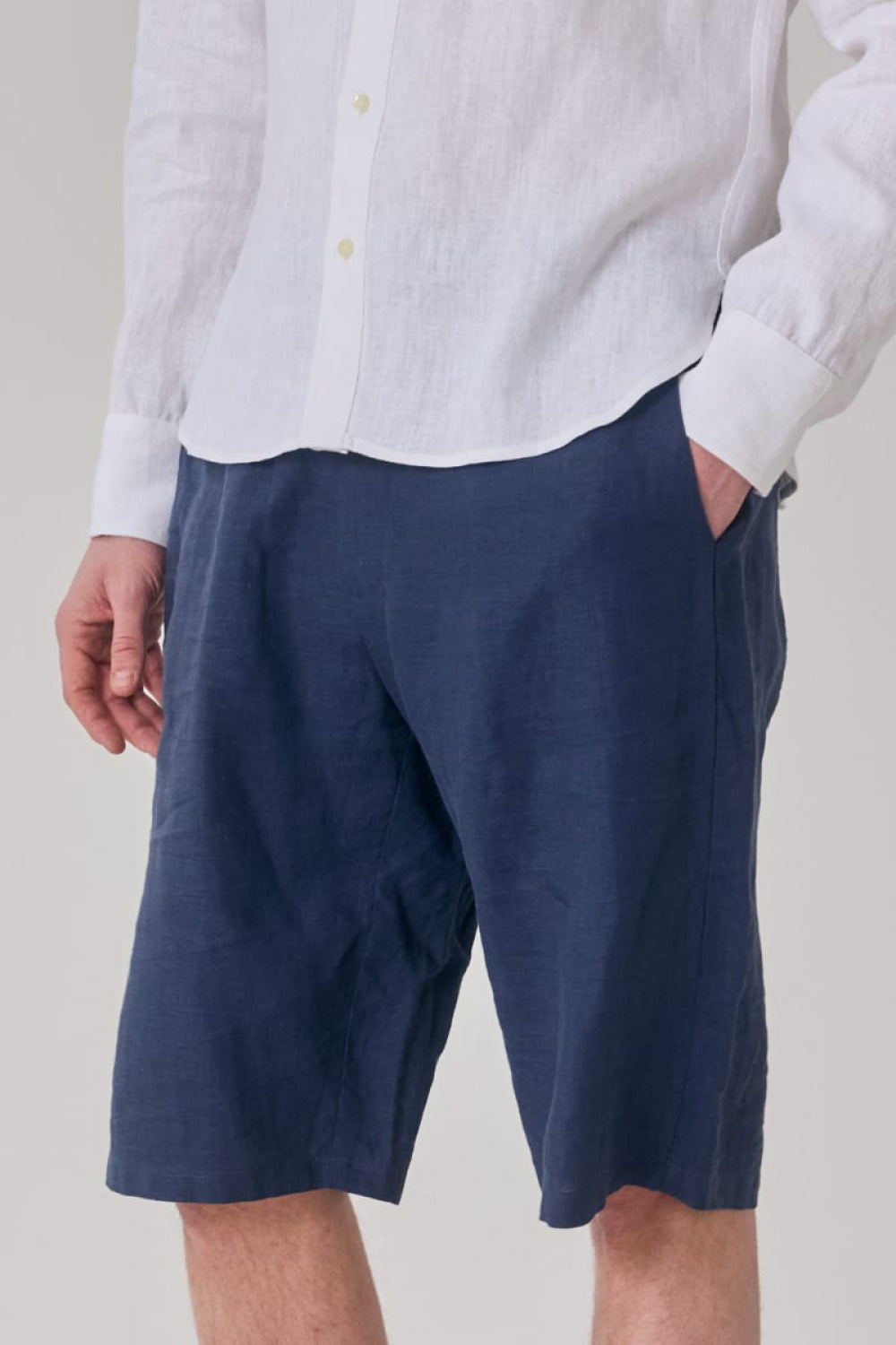 Men’s Casual Linen Short - Navy - Shorts