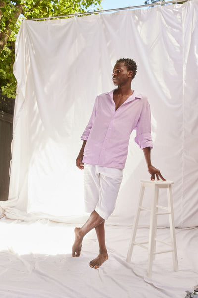 Men’s Casual Linen Short - White - Bermuda Short