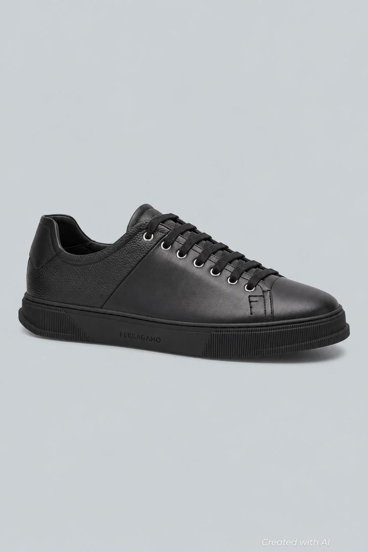 Men’s Clayton Leather Sneakers - Black - 13 - Sneaker