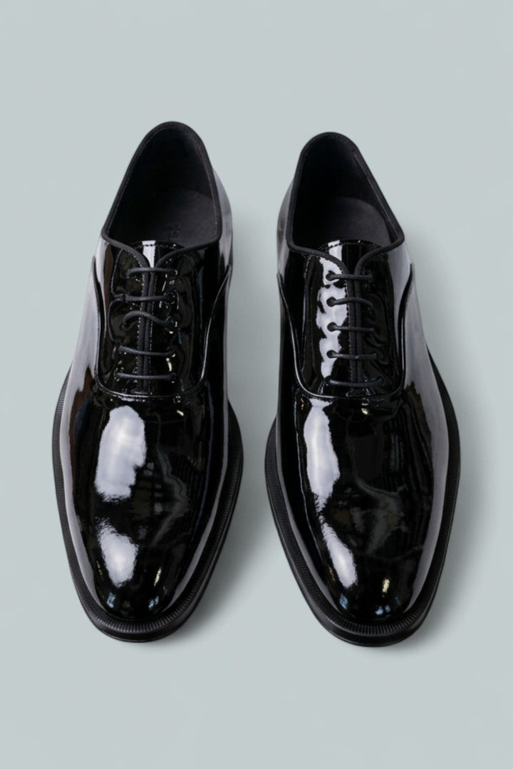 Men’s Derrek Patent Lace Up Shoes - Black - Oxford