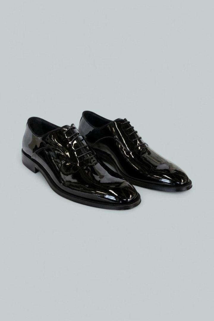 Men’s Derrek Patent Lace Up Shoes - Black - Oxford