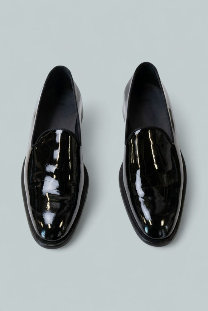 Men’s Derrek Patent Slip On Formal Loafers - Black - Loafers