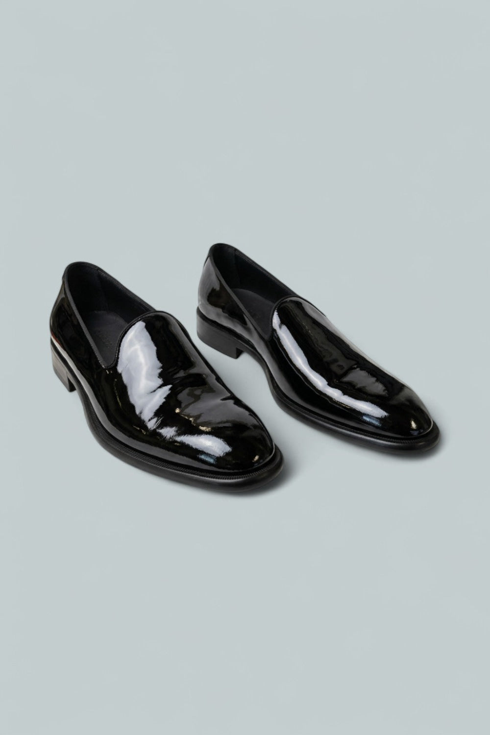Men’s Derrek Patent Slip On Formal Loafers - Black - Loafers