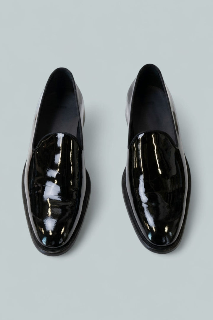 Men’s Derrek Patent Slip On Formal Loafers - Black - Loafers
