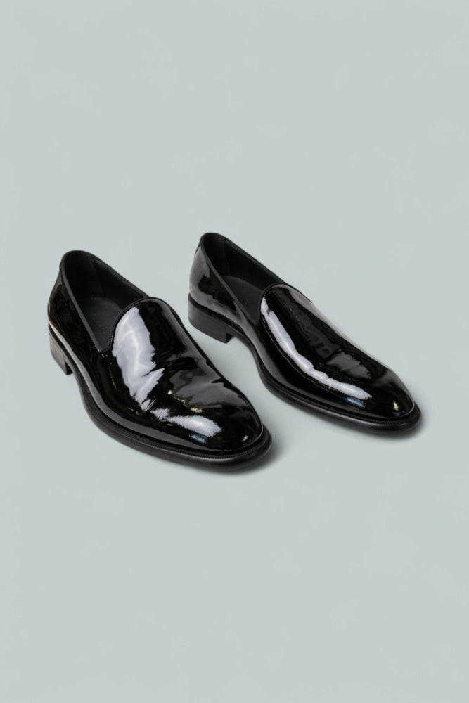 Men’s Derrek Patent Slip On Formal Loafers - Black - Loafers