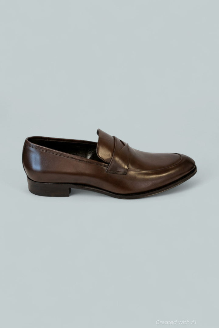 Mens Francis Penny Loafers Exclusive - Burnished Brown - Loafers