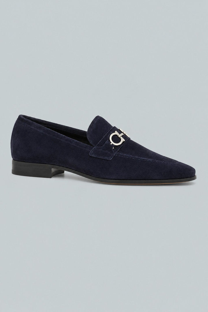 Men’s Gancini Suede Loafers - Navy - Loafers