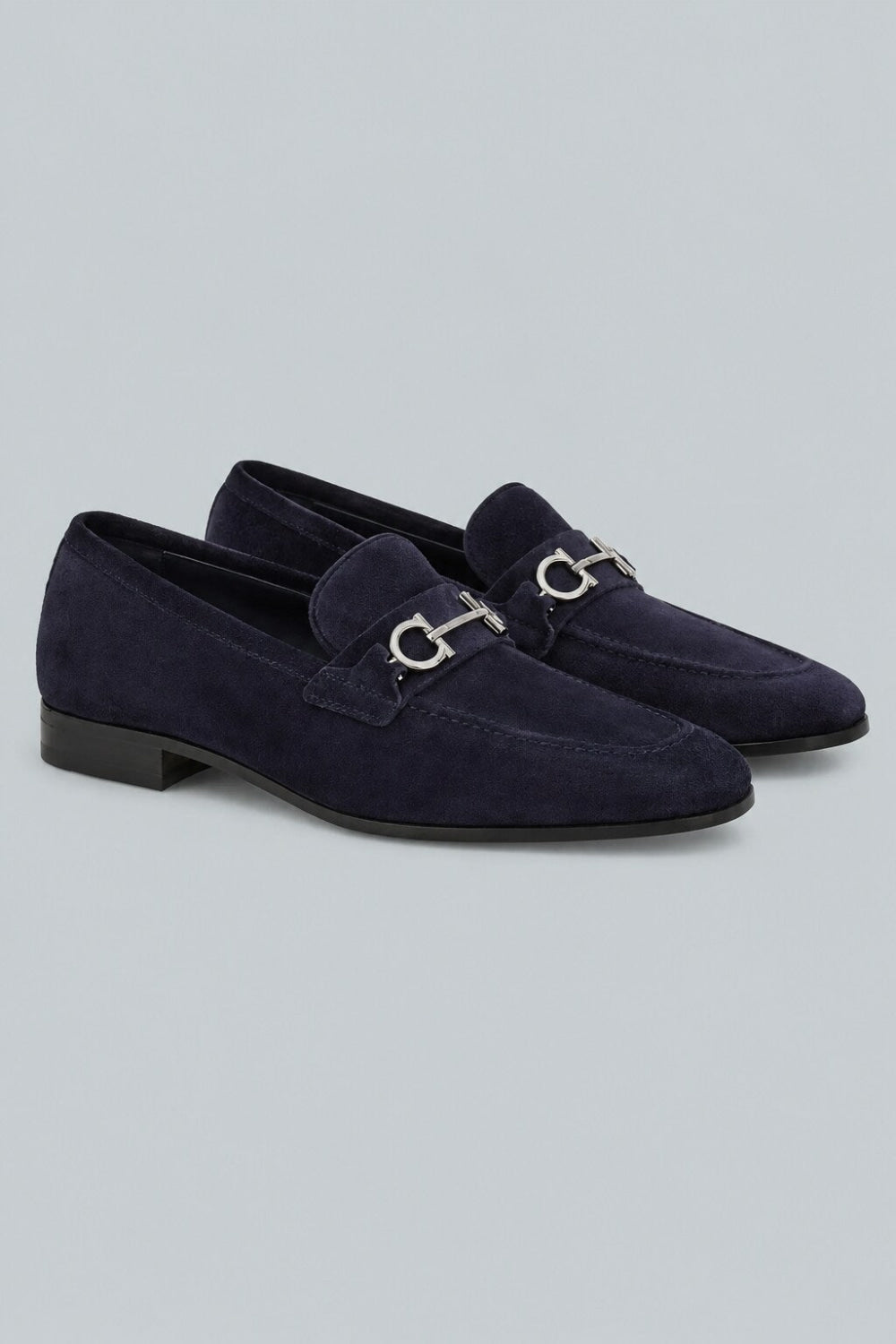 Men’s Gancini Suede Loafers - Navy - Loafers