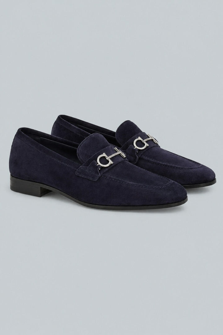 Men’s Gancini Suede Loafers - Navy - Loafers