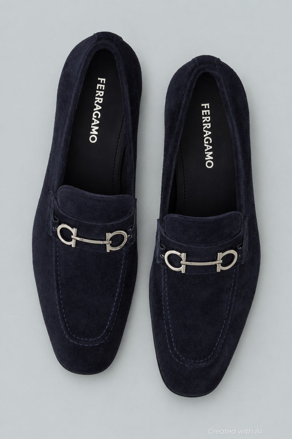 Men’s Gancini Suede Loafers - Navy - Loafers