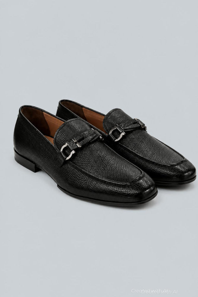 Men’s Grandioso Double Gancini Bit Loafer - Black - Loafers