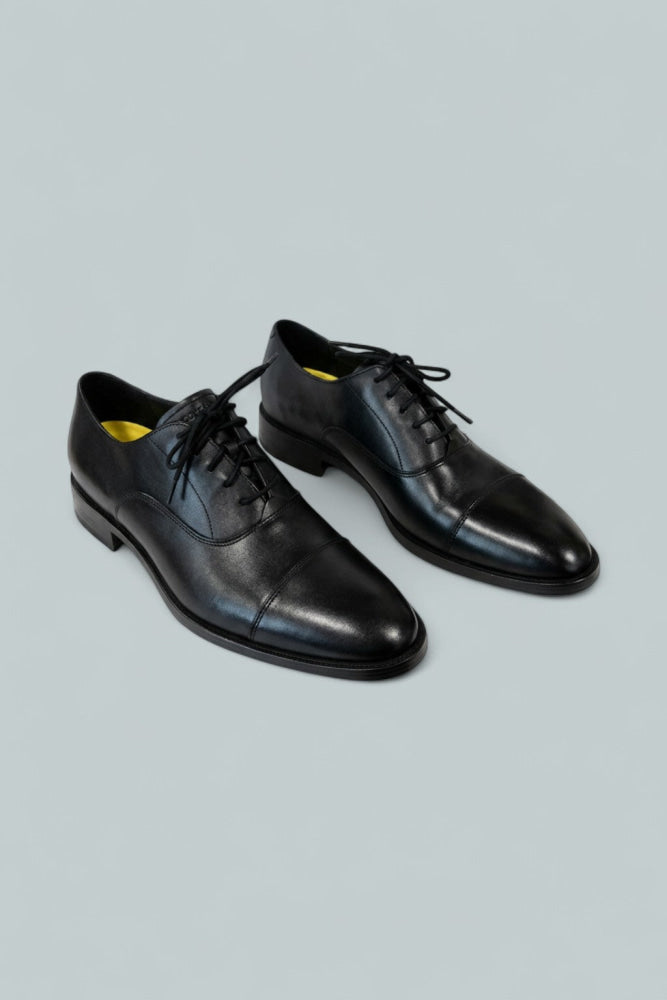Men’s Hawthorne Lace Up Cap Toe Oxford Dress Shoes - Black - 9 - Oxford