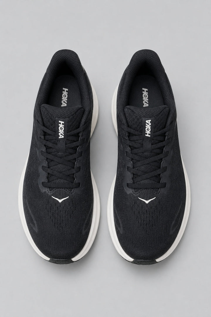 Men’s HOKA Clifton 10 Mens Running Shoes - Black/White - 8 - Sneaker