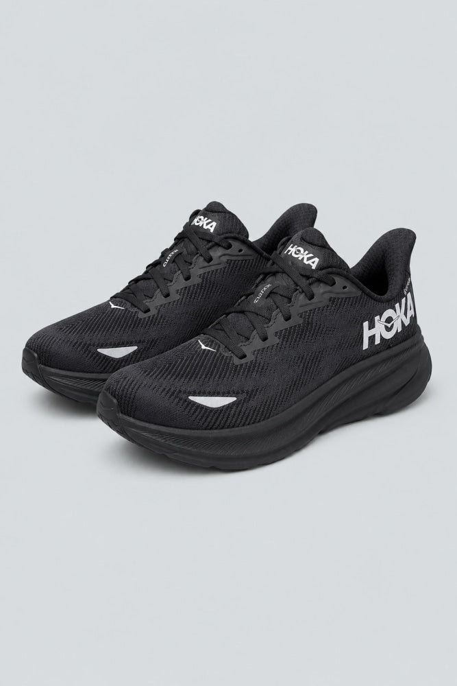Men’s HOKA Clifton 9 Gtx Running Shoes - Black/Black/Black - 8 - Sneaker