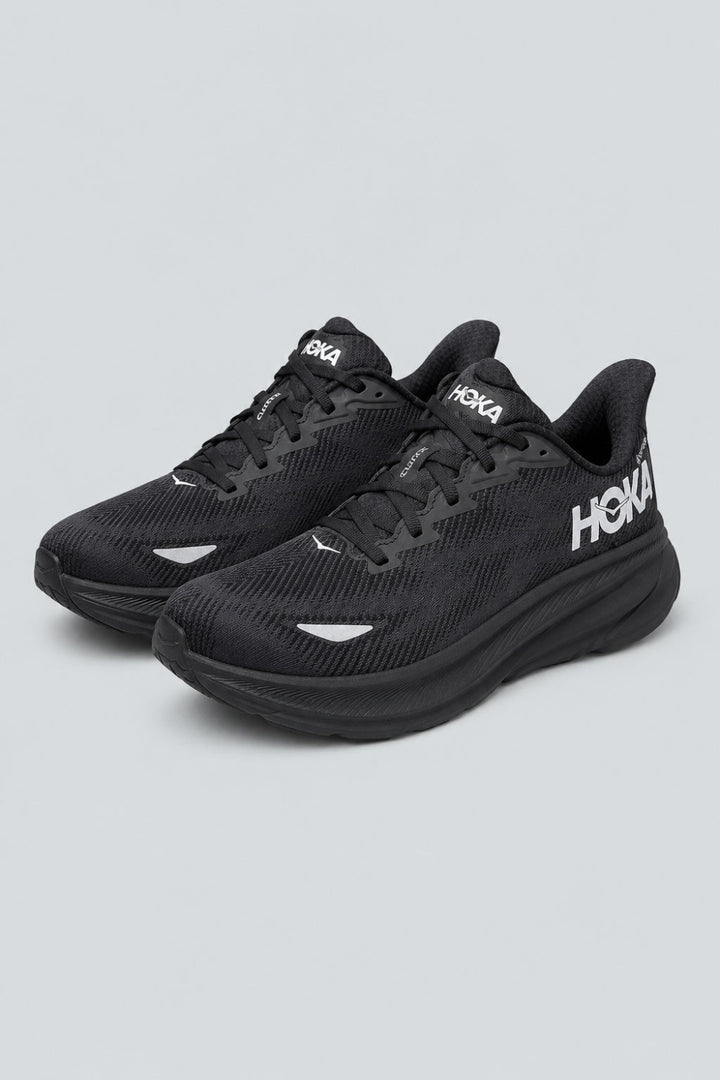 Men’s HOKA Clifton 9 Gtx Running Shoes - Black/Black/Black - 8 - Sneaker