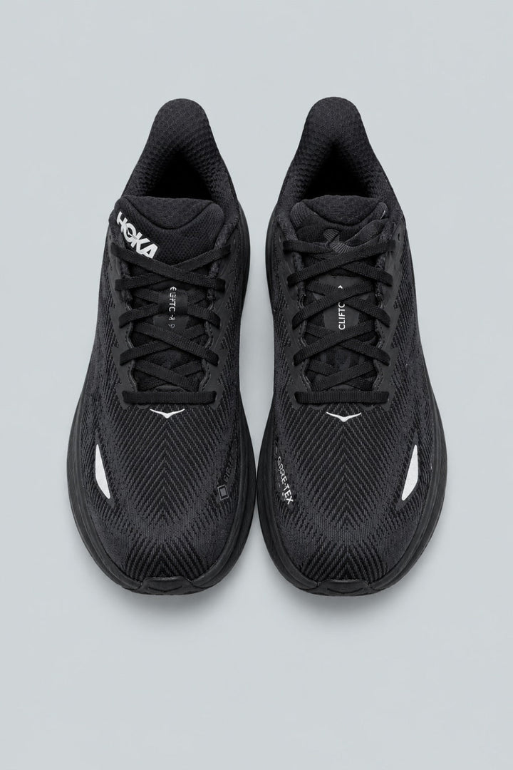 Men’s HOKA Clifton 9 Gtx Running Shoes - Black/Black/Black - 8 - Sneaker