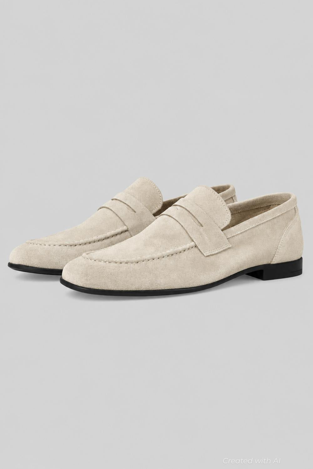 Men’s Lastra Suede Penny Loafers - Sand Suede - 9.5 - Loafers