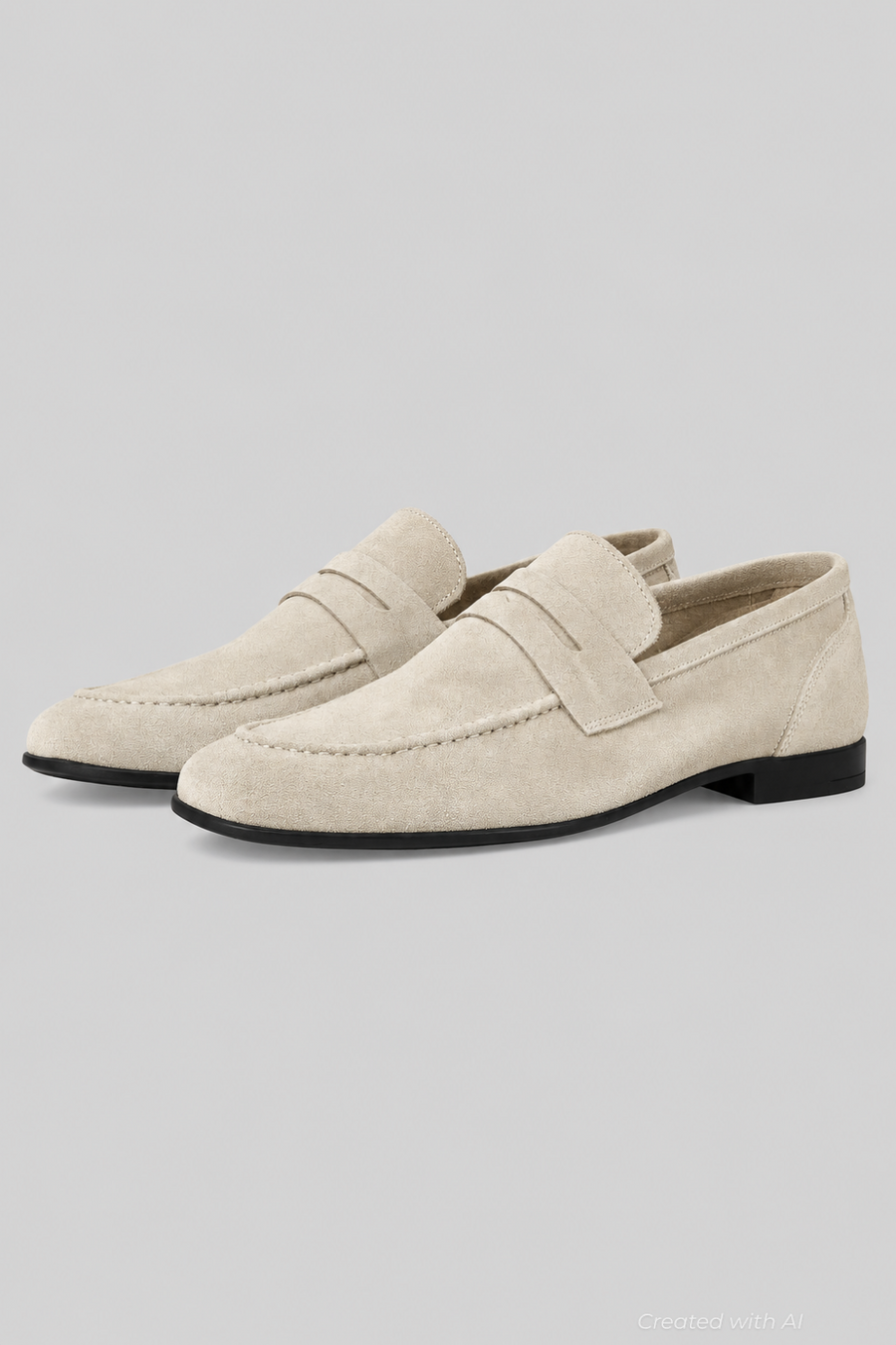 Men’s Lastra Suede Penny Loafers - Sand Suede - 9.5 - Loafers