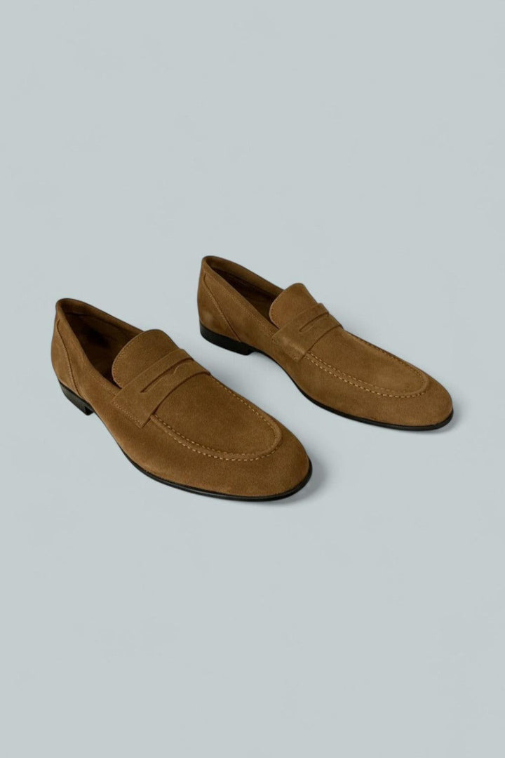 Men’s Lastra Unlined Suede Loafers - Cognac Suede - 12 - Loafers