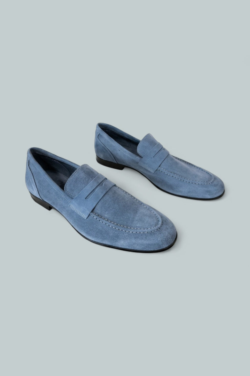 Men’s Lastra Unlined Suede Loafers - Light Blue Suede - 10 - Loafers