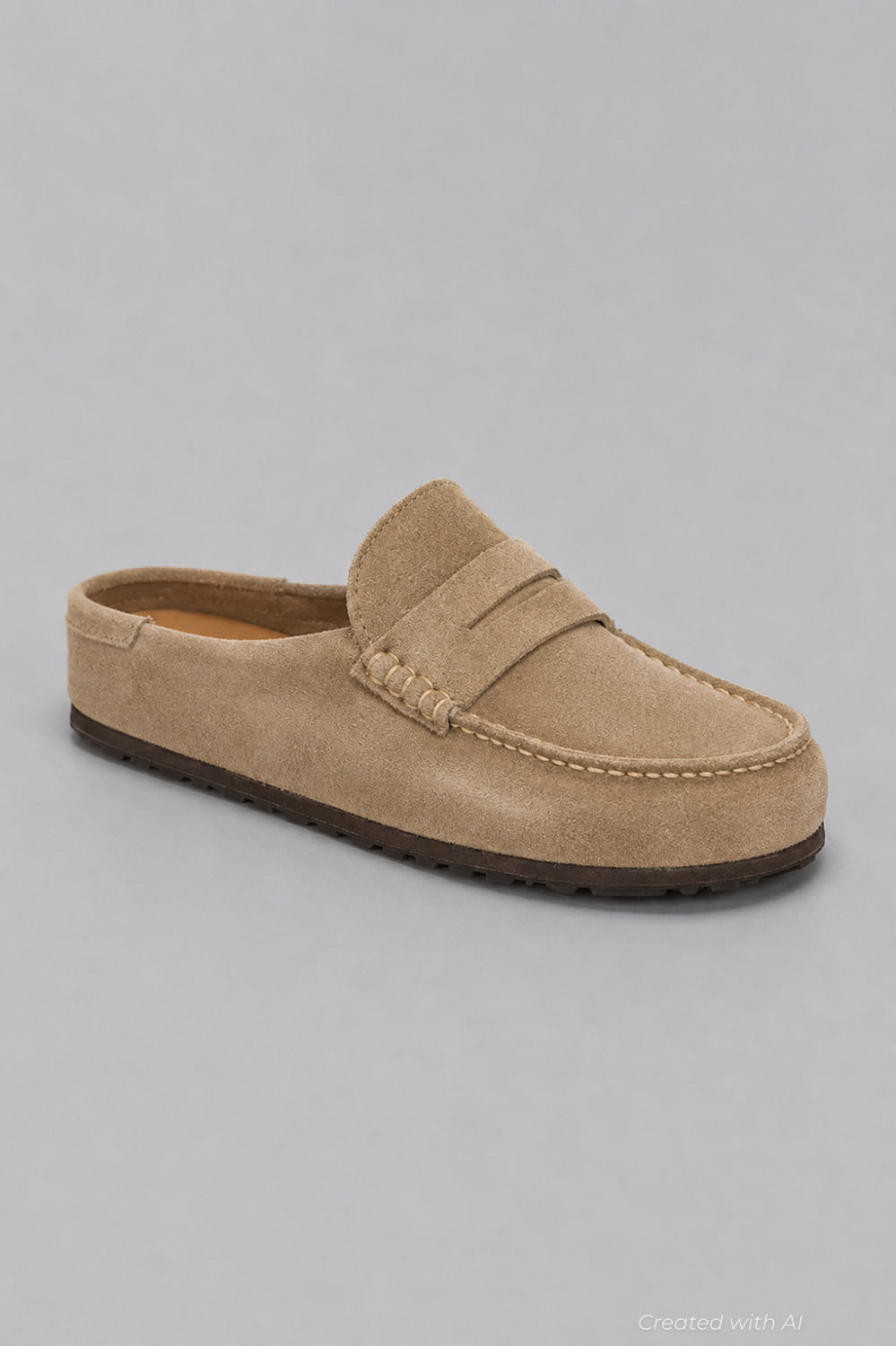 Men’s Naples Wrapped Suede Clogs - Taupe - US 11 - Clog