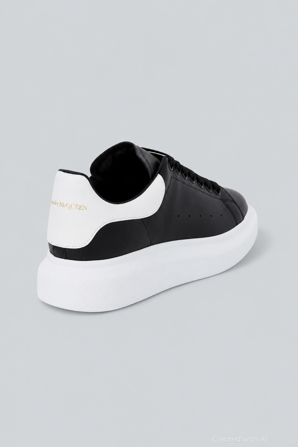 Men’s Oversized Leather Sneakers - Black/Bone - 9.5US / 42.5EU - Sneaker