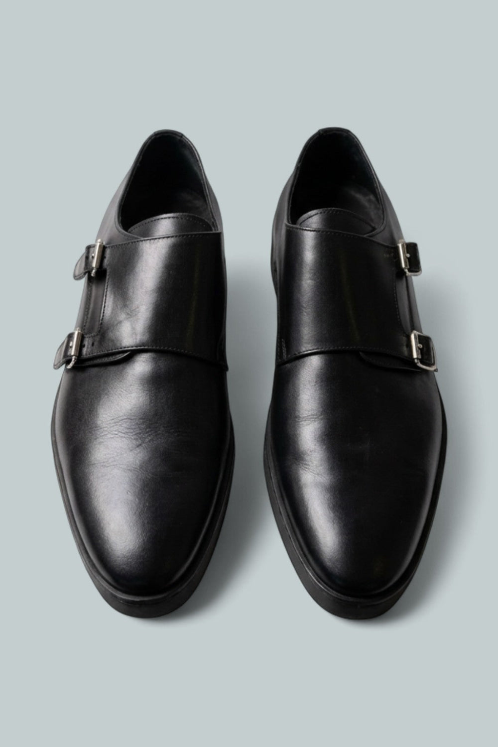 Men’s Palestro Double Buckle Monk Strap Shoes - Black - 10.5 - Dress Shoe