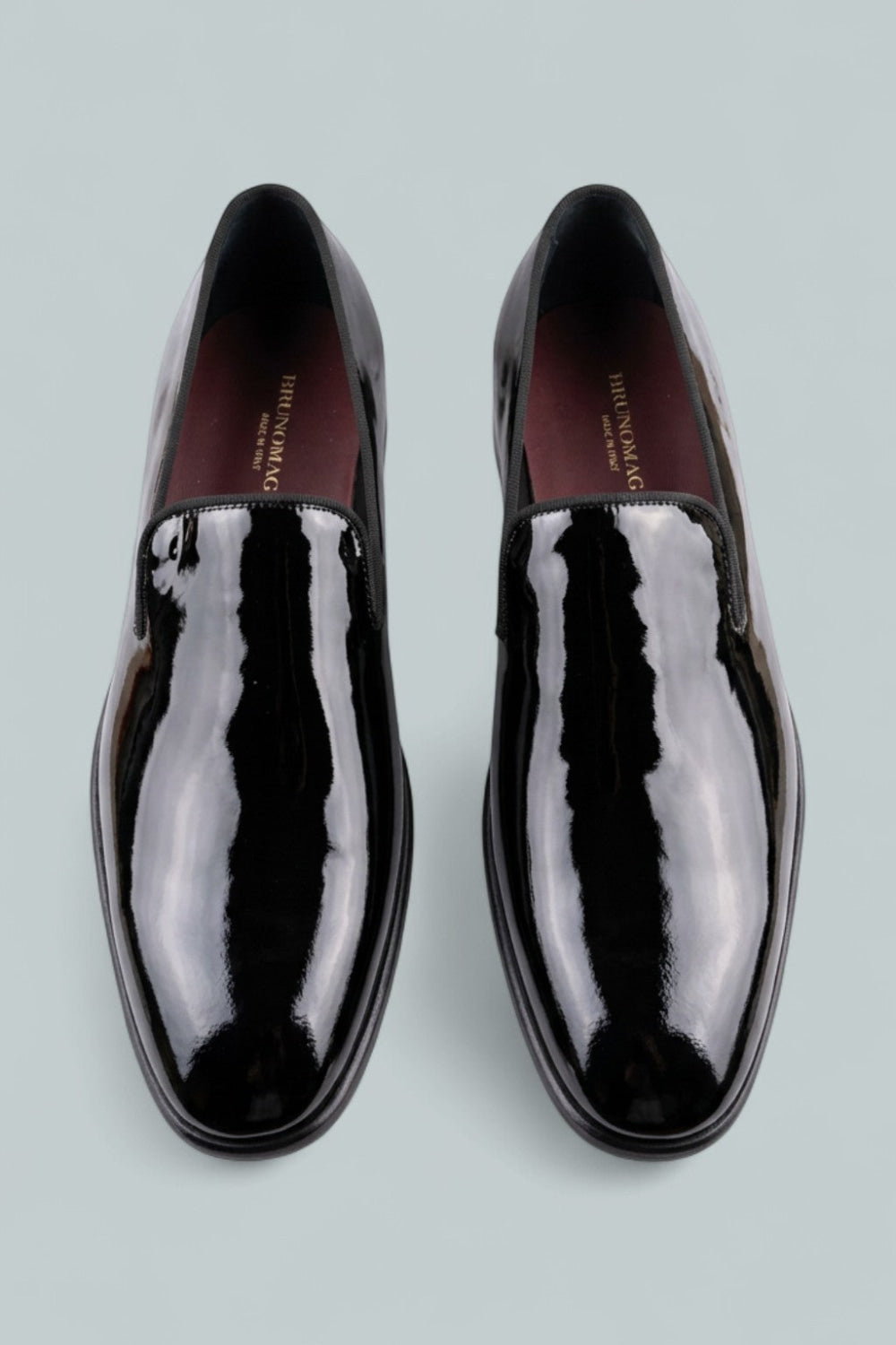Men’s Patent Formal Slip On - Black Pate - 10 - Loafers