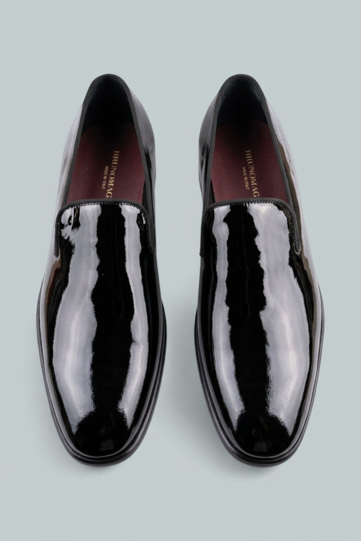 Men’s Patent Formal Slip On - Black Pate - 10 - Loafers