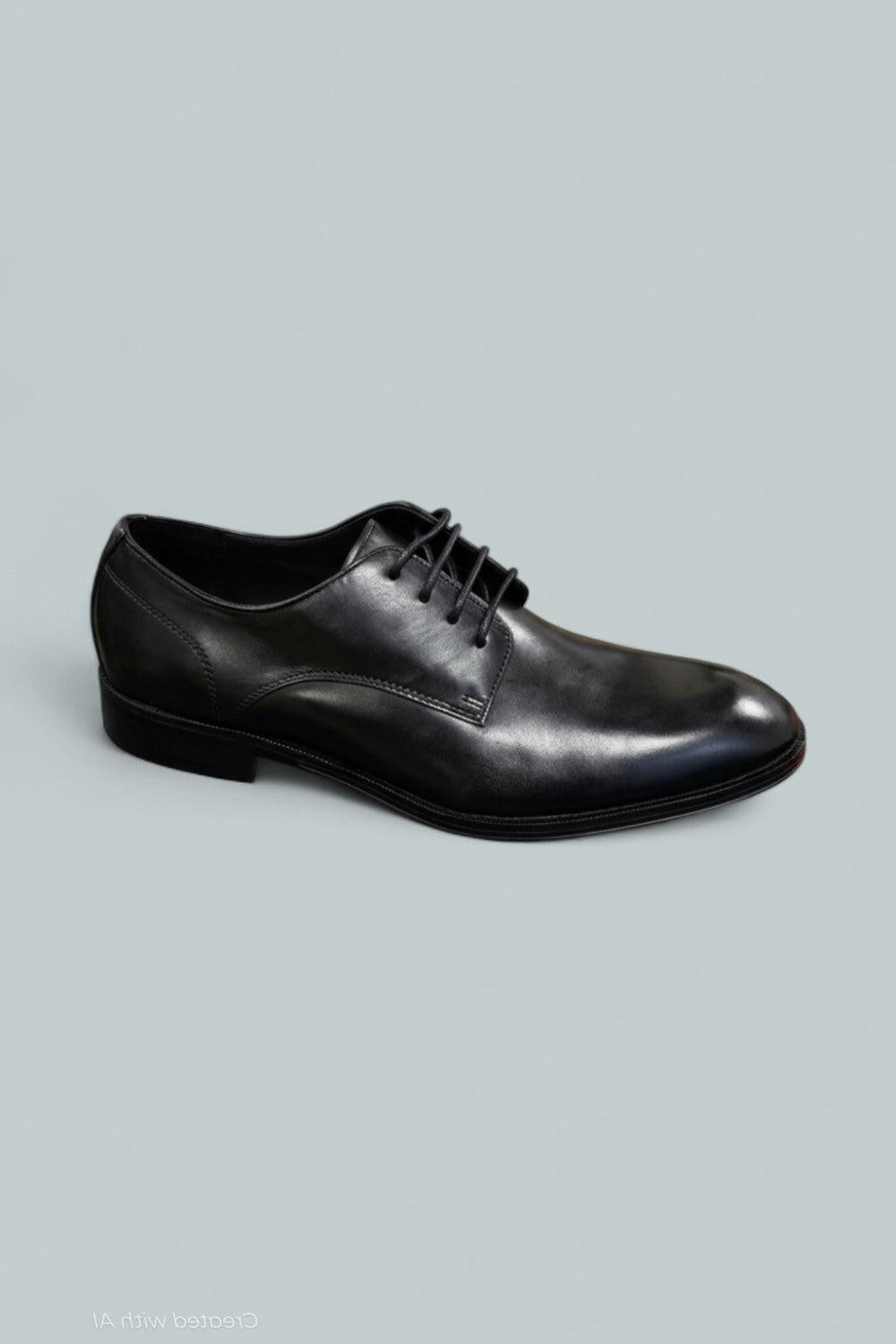 Men’s Plain Toe Lace Up Derby Shoes Exclusive - Black - 8 - Derby