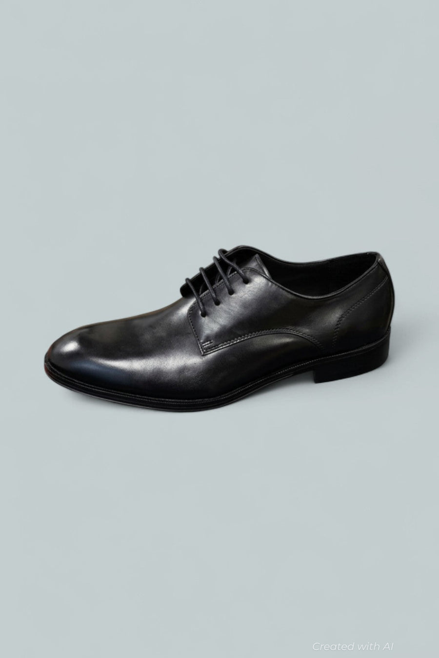 Men’s Plain Toe Lace Up Derby Shoes Exclusive - Black - 8 - Derby