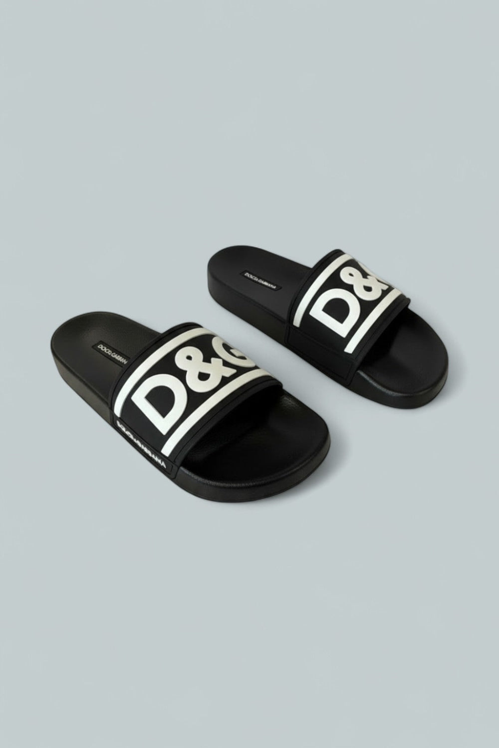 Men’s Saint Barth Logo Slip On Pool Sandals - Black/White - 7US / 40EU - Sandals