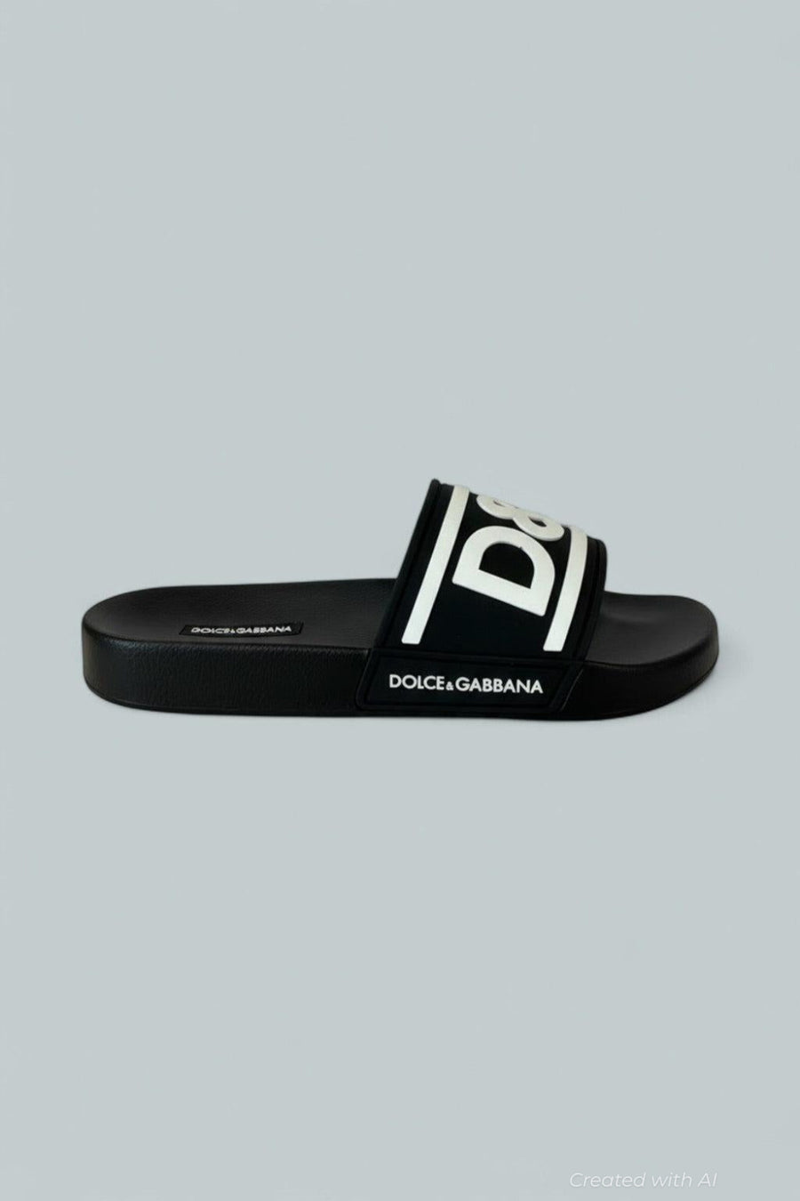 Men’s Saint Barth Logo Slip On Pool Sandals - Black/White - 7US / 40EU - Sandals