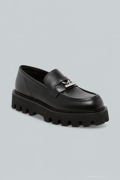 Men’s T-Bar Parachute Loafers - Black Silver - 9US / 42EU - Loafers