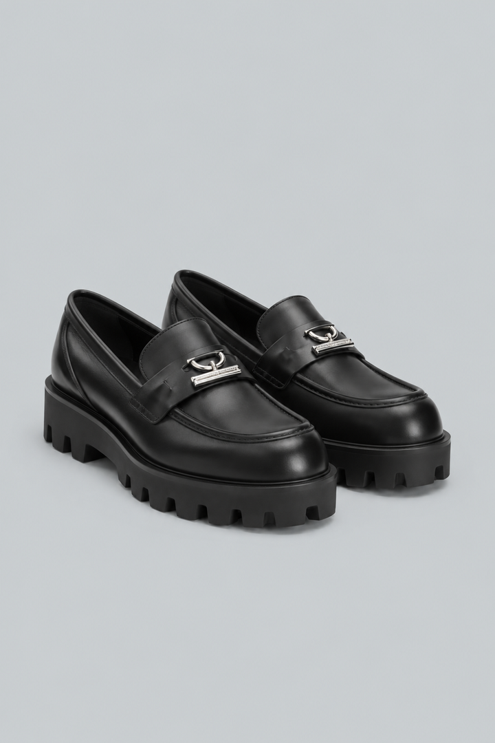 Men’s T-Bar Parachute Loafers - Black Silver - 9US / 42EU - Loafers