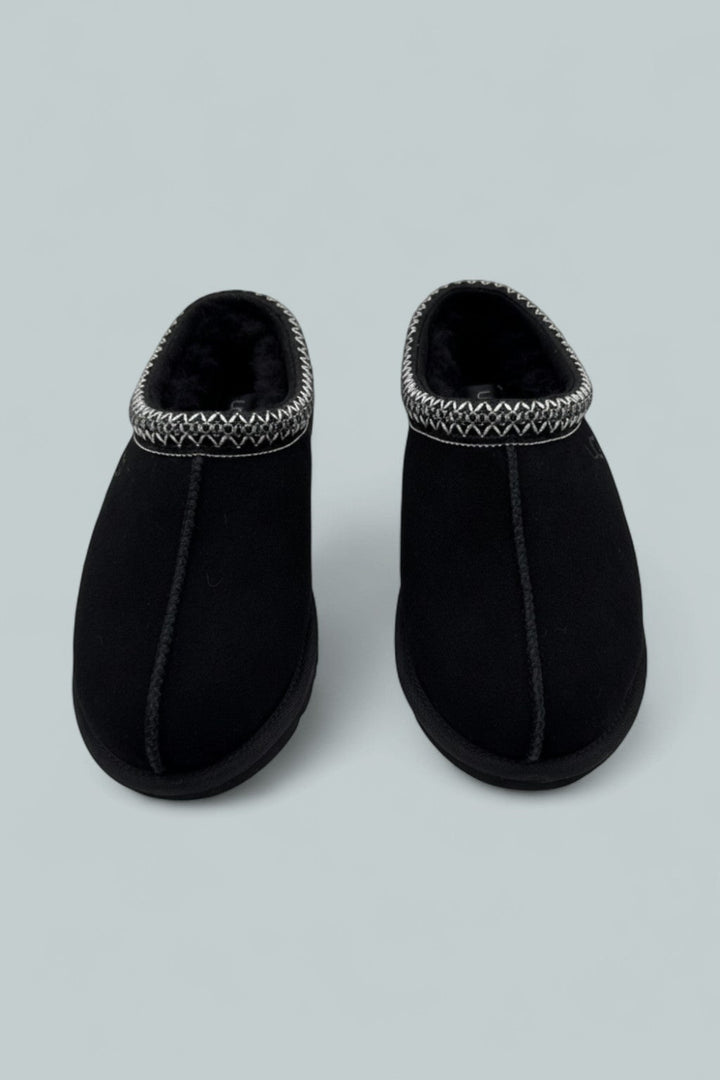 Men’s Tasman II Suede & Shearling Slippers - Black - 7 - Loafers