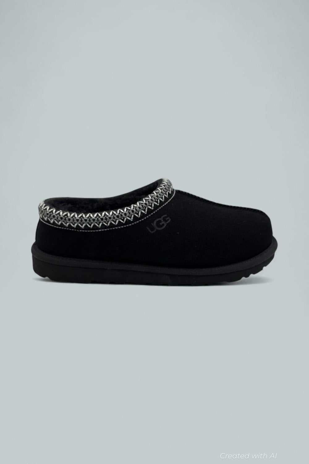 Men’s Tasman II Suede & Shearling Slippers - Black - 7 - Loafers
