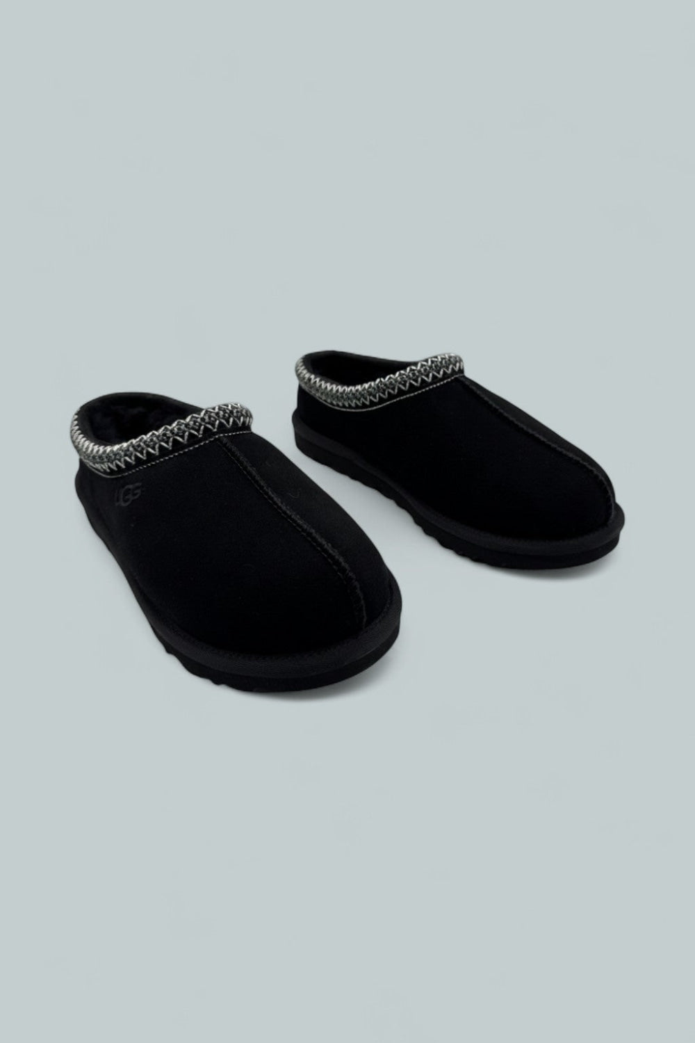 Men’s Tasman II Suede & Shearling Slippers - Black - 7 - Loafers